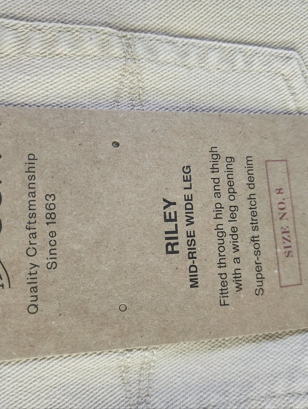 FRYE AND CO. Light Cream Wide Leg Jeans